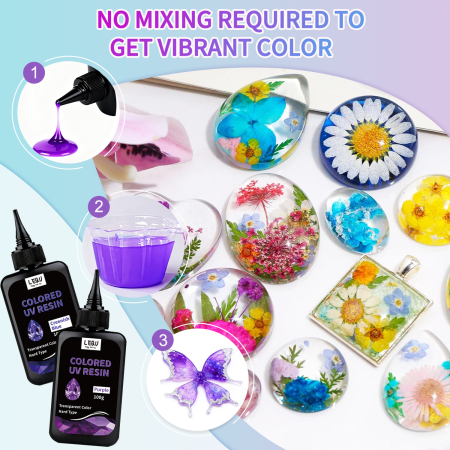12 Colored UV Resin Kit