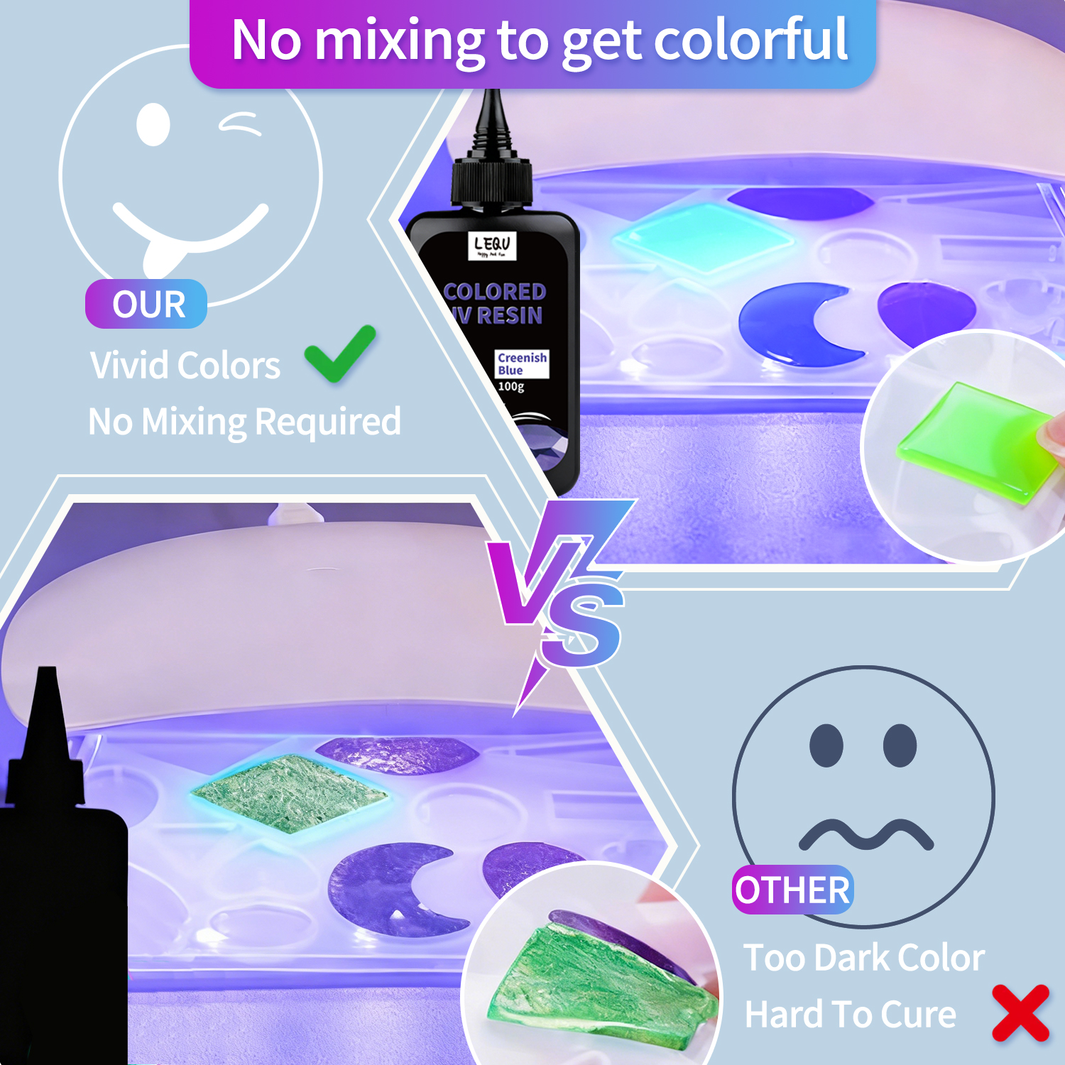 12 Colored UV Resin Kit