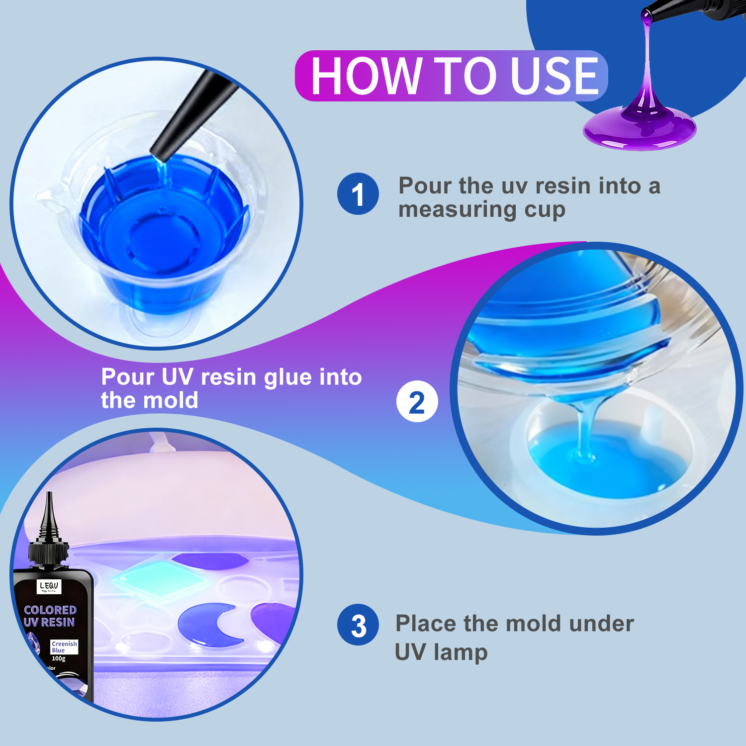 12 Colored UV Resin Kit